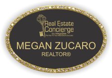 (image for) Real Estate Concierge Oval Bling Gold Other badge