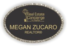 (image for) Real Estate Concierge Oval Bling Silver Other badge