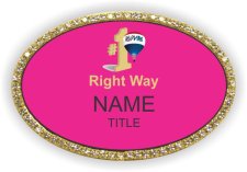 (image for) Remax Right Way Oval Bling Gold Other badge
