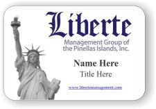 (image for) Liberte Management Group OPI Inc Shaped White badge