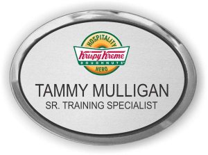 (image for) Krispy Kreme Doughnuts Hospitality Hero Executive Silver Oval Badge