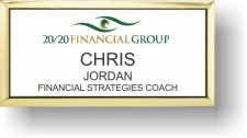 (image for) 20/20 Financial Group Executive White Badge w Gold Frame