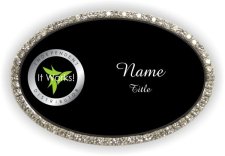 (image for) It Works Global Oval Bling Silver Other badge