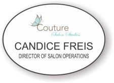 (image for) Couture Salon Studios Oval White badge