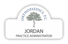 (image for) Orthopaedics PC Shaped White Badge