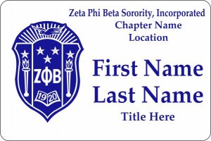 (image for) Zeta Phi Beta Sorority, Incorporated Shaped White badge - No Soror