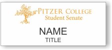(image for) Pitzer College Standard White Square Corner badge