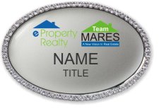 (image for) E Property Realty Oval Bling Silver badge