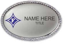 (image for) FURMAN UNIVERSITY Oval Bling Silver badge