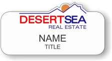 (image for) Desert Sea Real Estate Shaped White badge