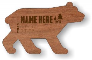 (image for) Smile Lodge Shaped Rosewood Laser Engraved badge