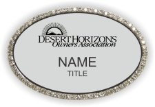 (image for) Desert Horizons Owners Association Oval Bling Silver badge