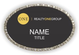 (image for) Realty One Group Oval Bling Silver Other badge