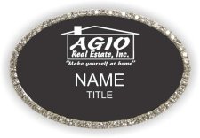 (image for) Agio Real Estate Inc Oval Bling Silver Other badge