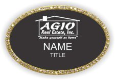 (image for) Agio Real Estate Inc Oval Bling Gold Other badge
