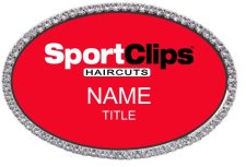 (image for) Sport Clips Oval Bling Silver Other badge