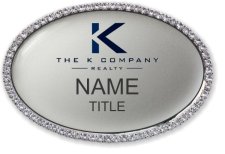 (image for) The K Company Oval Bling Silver badge
