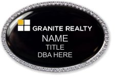 (image for) Granite Realty 406 Group Oval Bling Silver Other badge