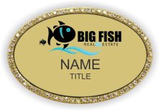 (image for) Big Fish Real Estate Oval Bling Gold badge