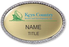 (image for) "Keys Country Realty and Development, Inc. Oval Bling Silver Other badge"