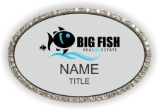 (image for) Big Fish Real Estate Oval Bling Silver badge