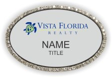 (image for) Vista Florida Realty Oval Bling Silver badge