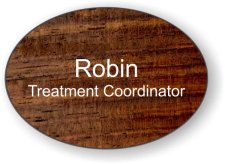 (image for) Robin Hardy Oval Rosewood badge