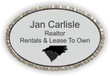(image for) Jan Carlisle Oval Bling Silver badge