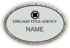 (image for) Chicago Title Agency Oval Bling Silver badge