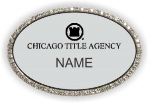 (image for) Chicago Title Agency Oval Bling Silver badge