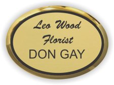 (image for) Leo Wood Florist Oval Executive Gold badge