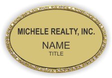 (image for) Michele Realty, Inc. Oval Bling Gold badge