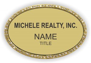 (image for) Michele Realty, Inc. Oval Bling Gold badge