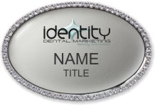 (image for) Identity Dental Marketing Oval Bling Silver badge