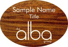 (image for) The Alba Group Oval Bloodwood Laser Engraved badge