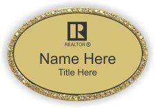 (image for) A-Z Real Estate Professionals Oval Bling Gold badge