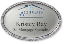 (image for) Accurate Mortgage Oval Bling Silver badge