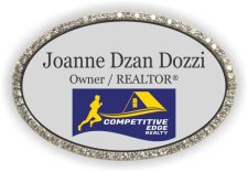 (image for) Competitive Edge Realty Oval Bling Silver badge