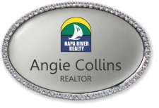 (image for) Napa River Realty Oval Bling Silver badge