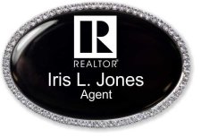 (image for) Iris L. Jones Oval Bling Silver Other badge