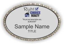 (image for) Right Choice Realty, LLC Oval Bling Silver badge