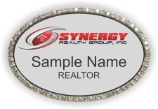 (image for) Synergy Realty Group Inc Oval Bling Silver badge