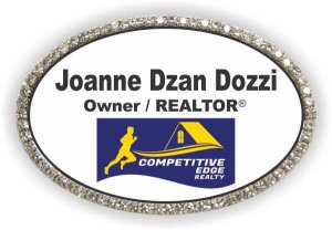 (image for) Competitive Edge Realty Oval Bling Silver Other badge