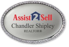 (image for) Assist 2 Sell Oval Bling Silver badge