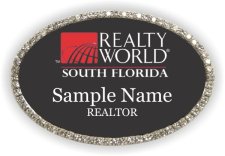 (image for) Realty World Oval Bling Silver Other badge