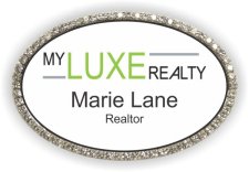 (image for) MY Luxe Realty Oval Bling Silver Other badge