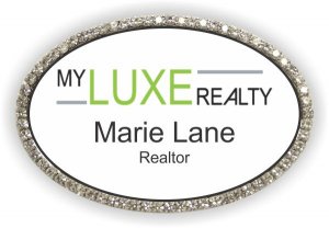 (image for) MY Luxe Realty Oval Bling Silver Other badge