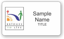 (image for) Bridges to Life Shaped White badge