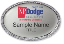 (image for) NP Dodge Real Estate Oval Bling Silver badge