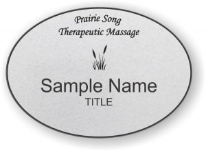 (image for) Prairie Song Therapeutic Massage Oval Silver badge